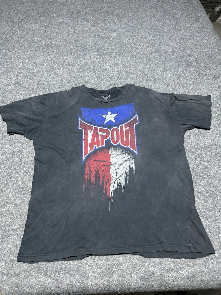 Vintage Y2K Black Faded Tap Out T-Shirt Size 2 Xl