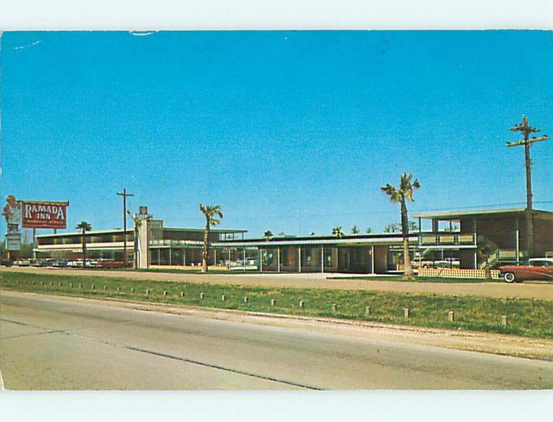Unused Pre-1980 OLD CARS & RAMADA INN MOTEL Lake Charles Louisiana LA u2651@