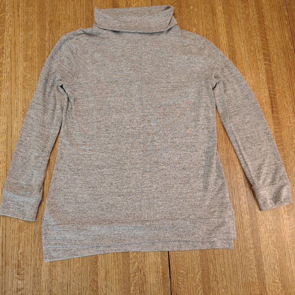A New Day Women's Size M Tunic Sweater Heather Gray Cowl Neck Long Sleeve
