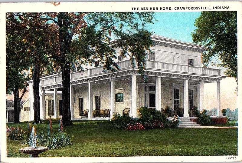 Postcard HOUSE SCENE Crawfordsville Indiana IN m/09 AJ5387