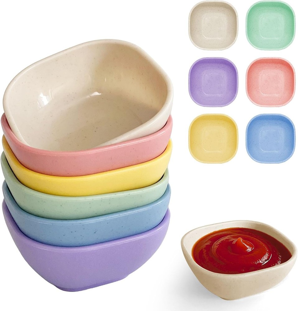Melamine Small Bowls - 4.5 OZ Mini Set of 6, , Multicolor