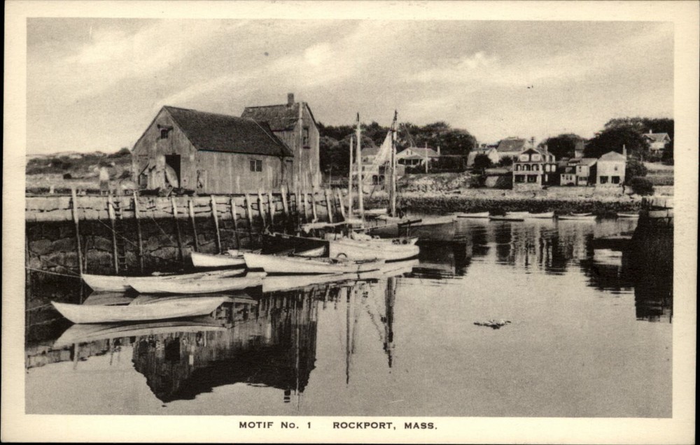 Boats Rockport Massachusetts vintage postcard h208