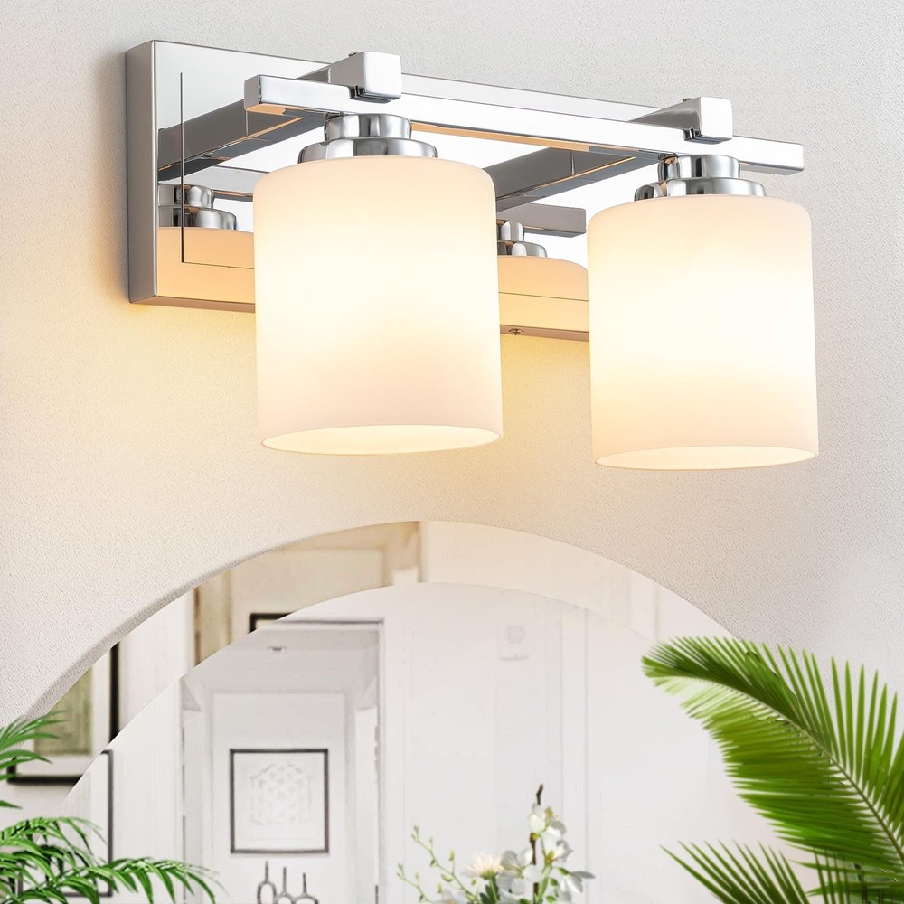 2 Light Modern Bathroom Light Fixtures Over Mirror, Chrome Vanity Lights for ...