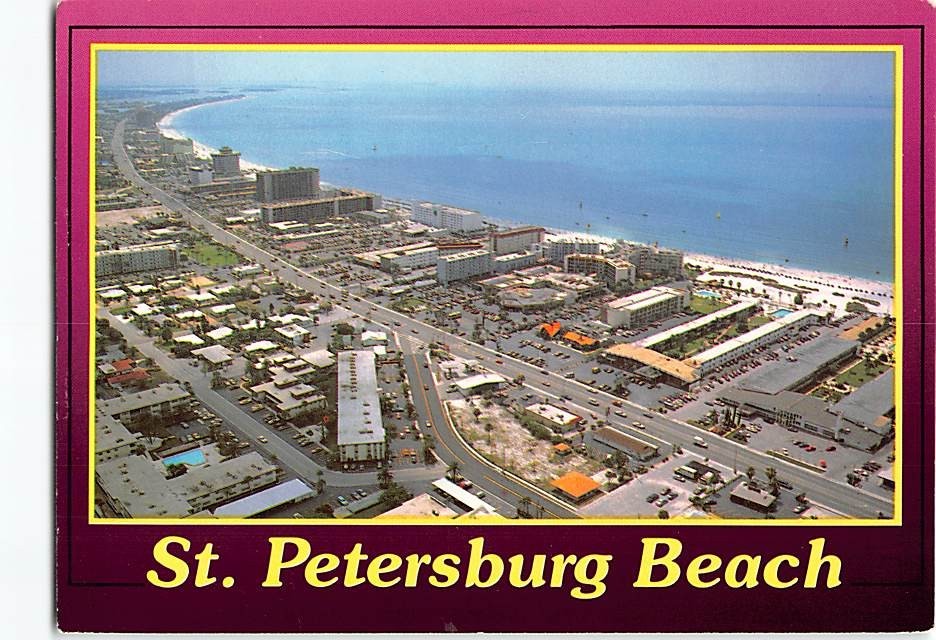 Postcard Aerial View St. Petersburg Beach Florida USA