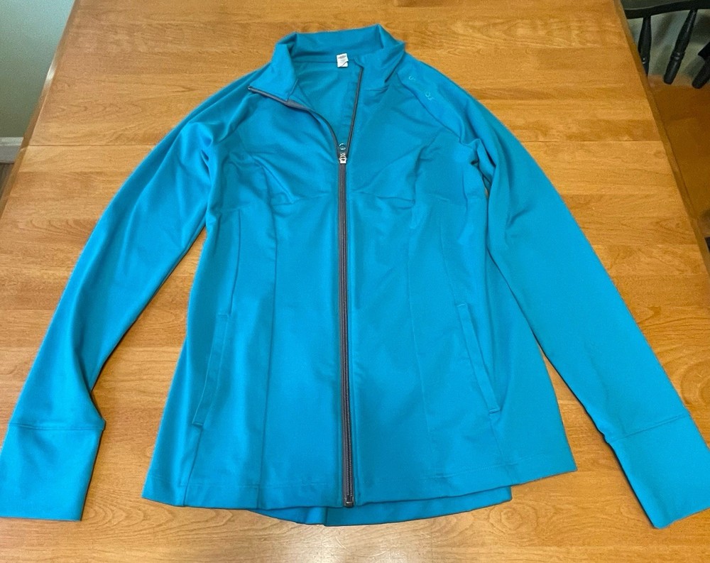 Under Armour All Season Gear Semi-Fitted Turquoise Full Zip Jacket Womens Size M