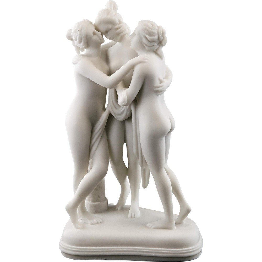 The Three Graces Statue – Daughters of Zeus Greek Mythology Sculpture in White