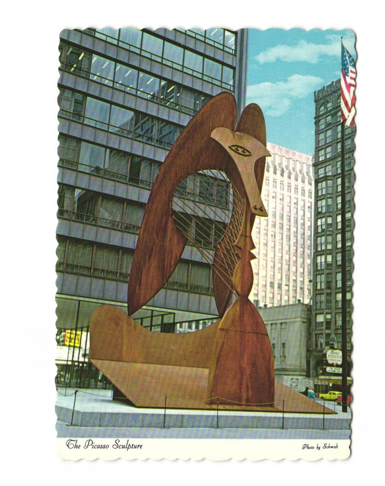 The Picasso Sculpture Civic Center Plaza vintage postcard unposted