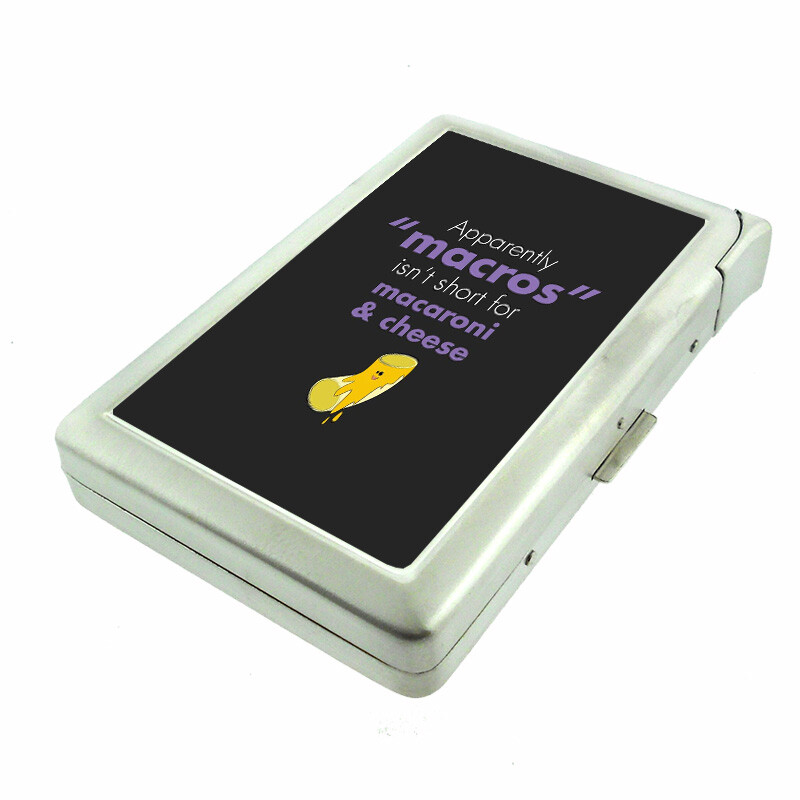 Macros Macaroni & Cheese Em1 100's Size Cigarette Case with Built in Lighter