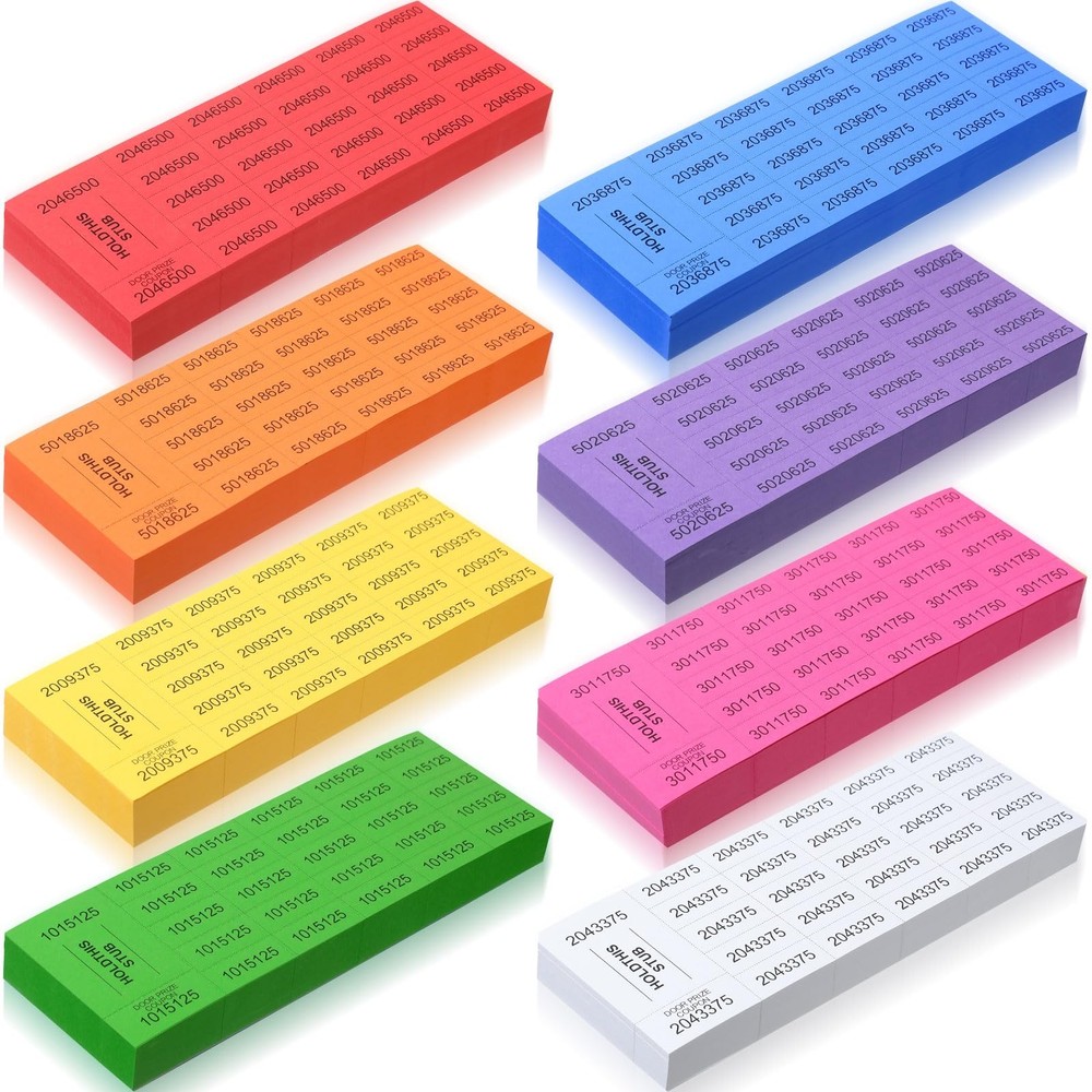 1000 Sheets 25 Bid Raffle Ticket Numbers - Chinese Auction Ticket Sheets for Eve