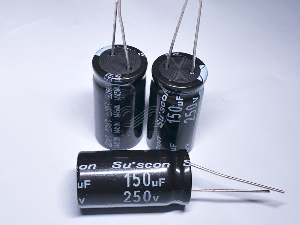 5X SE Suscon 150uF 250V Radial Electrolytic Capacitor 16x31.5mm Long Life