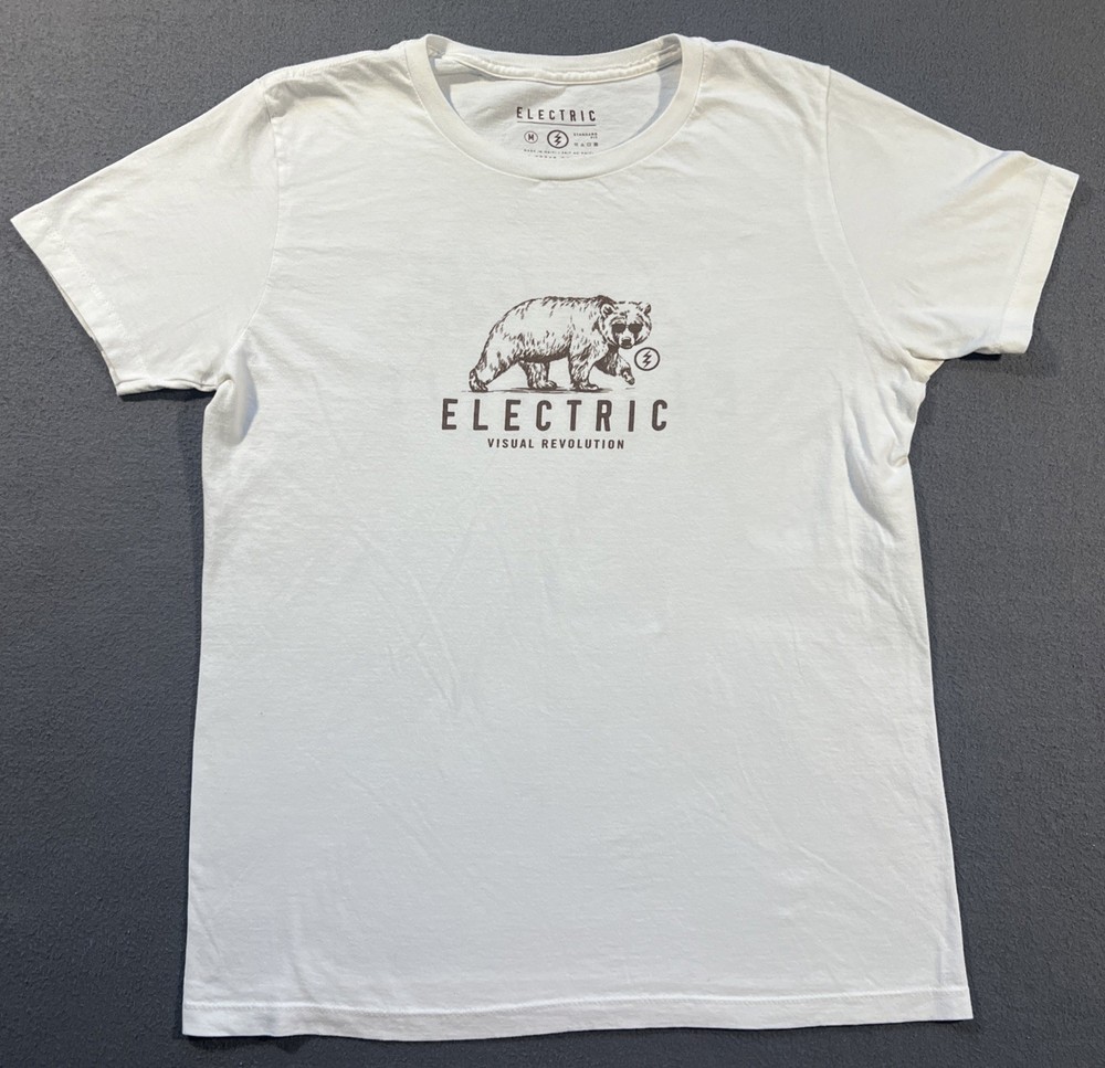 Electric Sunglasses T-Shirt Men’s Medium White Logo Print Skate Surf Snow READ