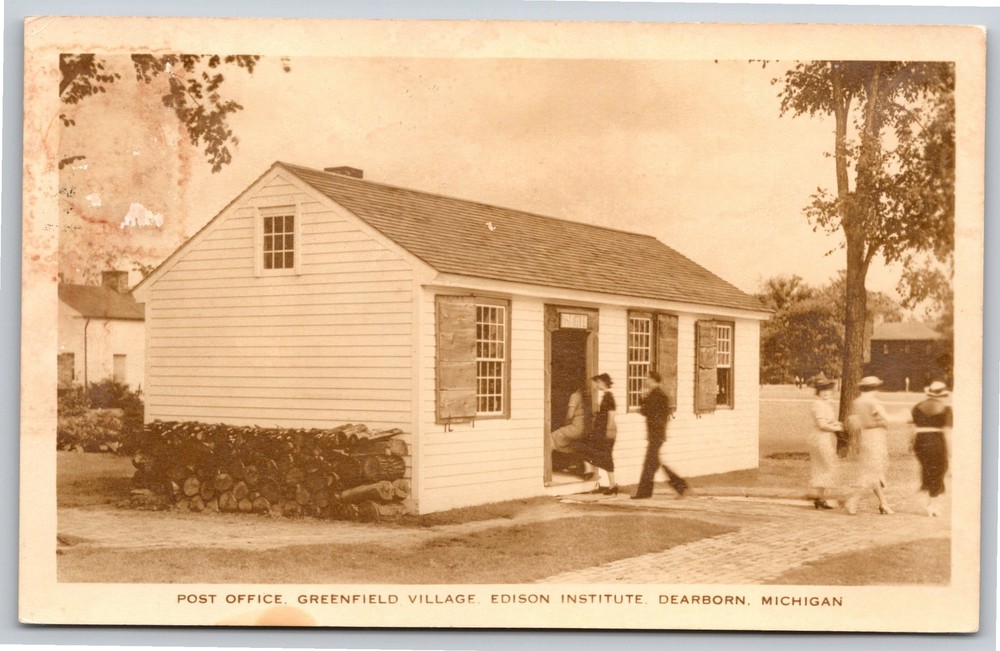RPPC~Post Office Greenfield Village Edison Inst Dearborn MI~Real Photo Postcard