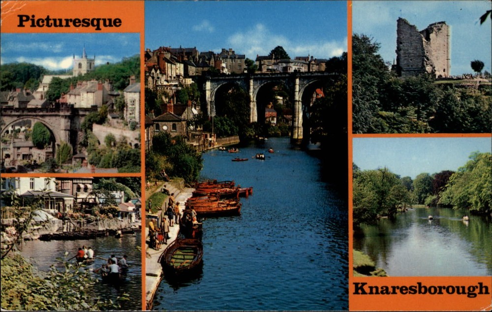 Harrogate North Yorkshire Co England Knaresborough multiview vintage postcard