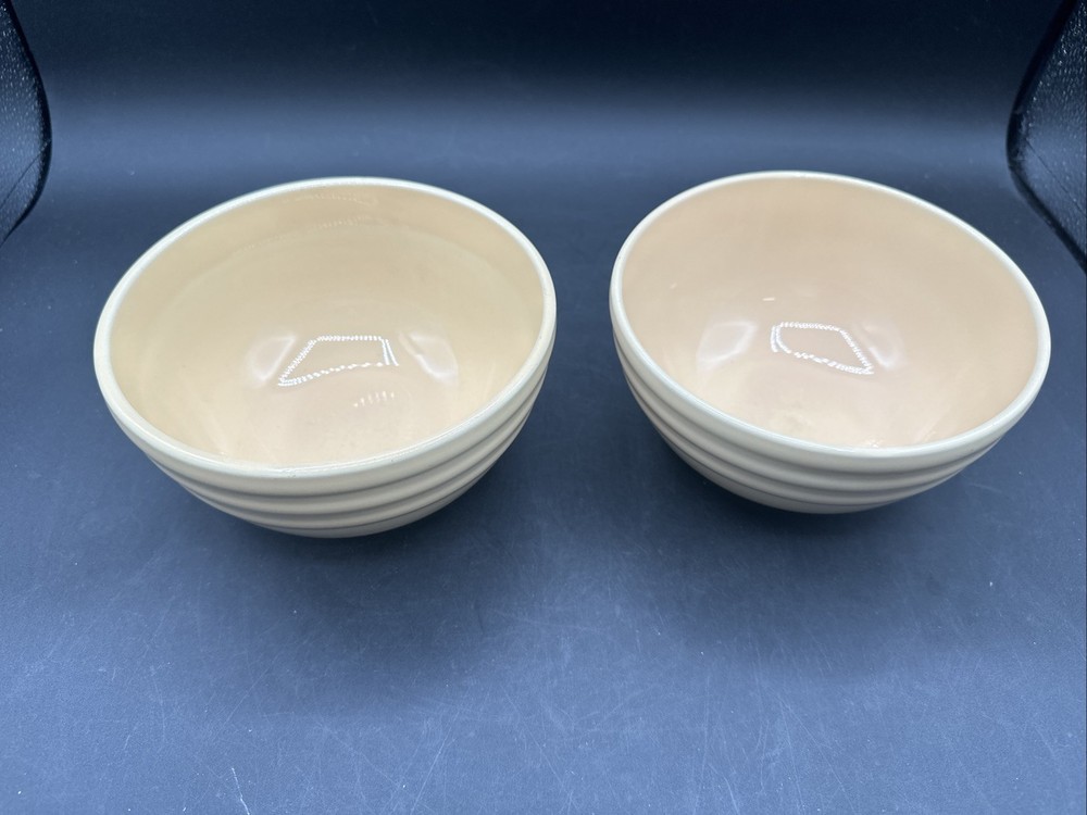 2 Pier 1 NEW ESSENTIALS BUTTER 6” X 3” Cereal Bowl.