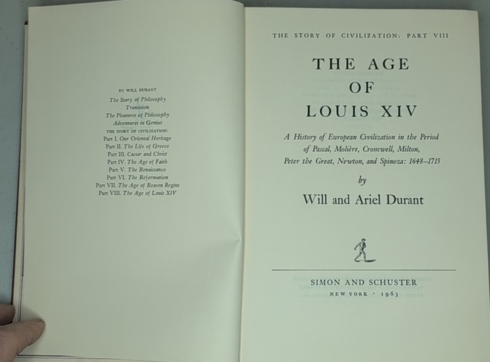 The Age of Louix XIV HC Story of Civilization Vol 8 Will Durant Simon Schuster