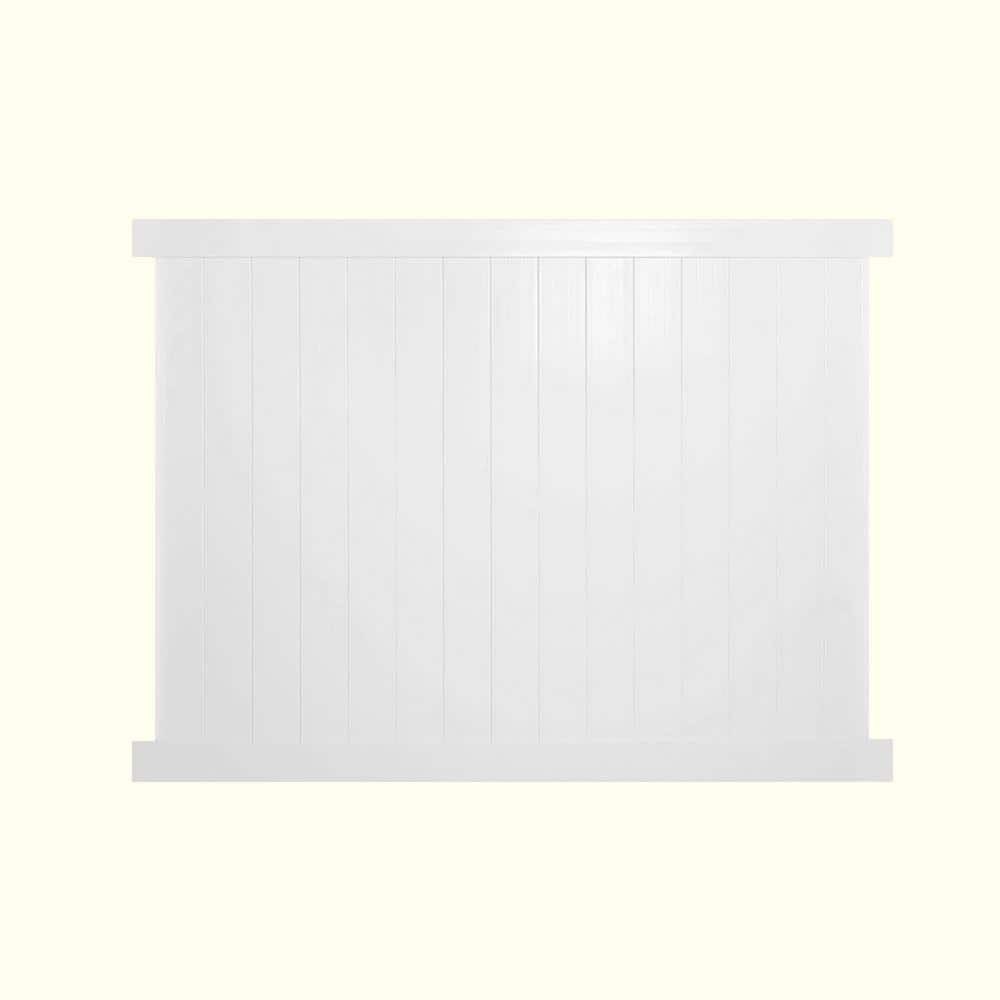 Pembroke 6x6 Ft White Vinyl Privacy Fence Panel Kit