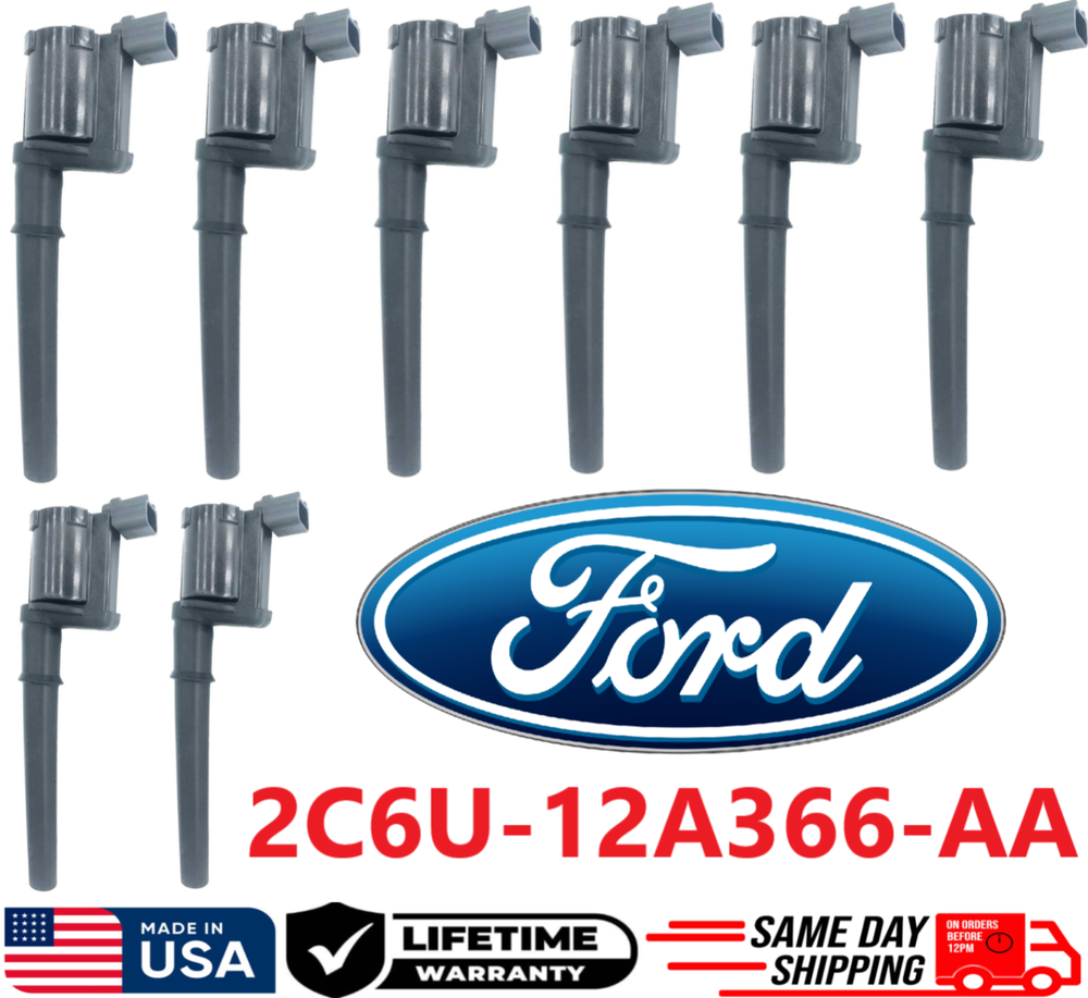 GENUINE Ignition Coils For 1997-2014 Ford & Lincoln V8, 2C6U-12A366-AA OEM SET