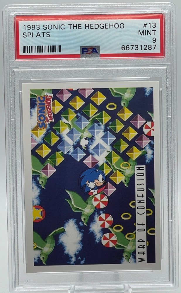 1993 Topps Sonic The Hedgehog #13 SPLATS – PSA 9 Mint Non-Sport Card (SEGA)
