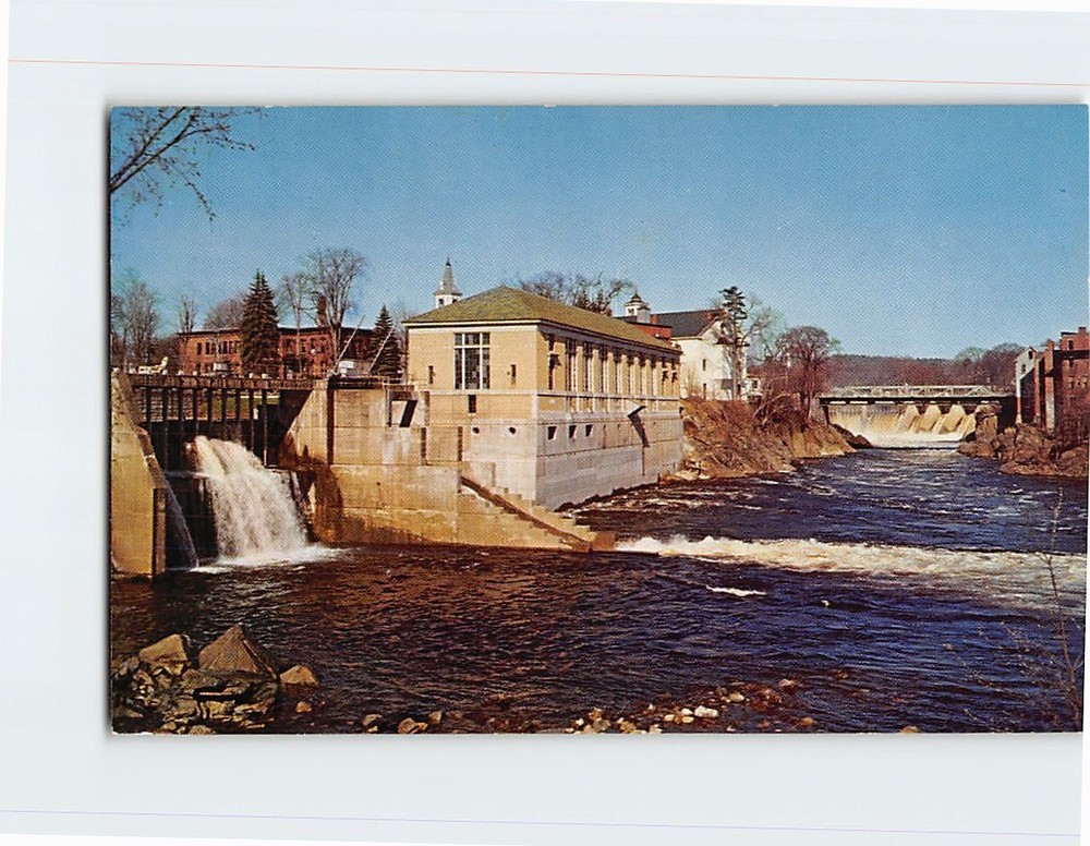 Postcard Central Maine Power Co. Kennebec River Skowhegan Maine USA