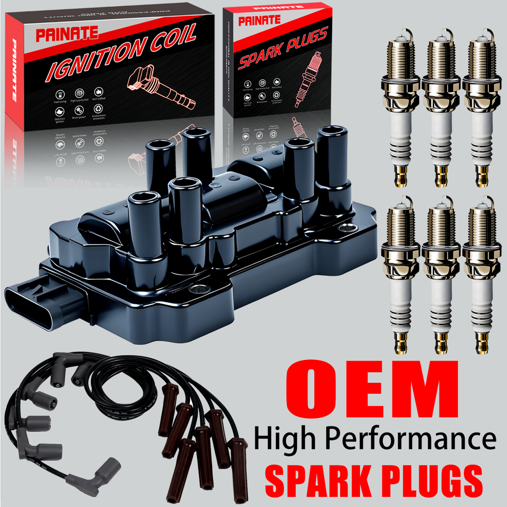 Brand OEM Ignition Coil & Spark Plug & Wire For Chevy Pontiac 3.5L 3.9L V6 UF434