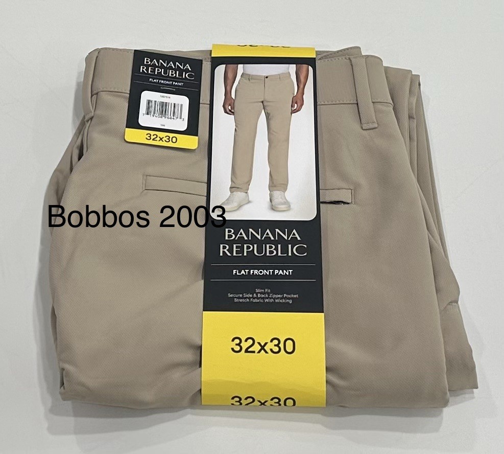 Banana Republic Men's Slim Fit Flat Front Pants, Tan, Size 32X30