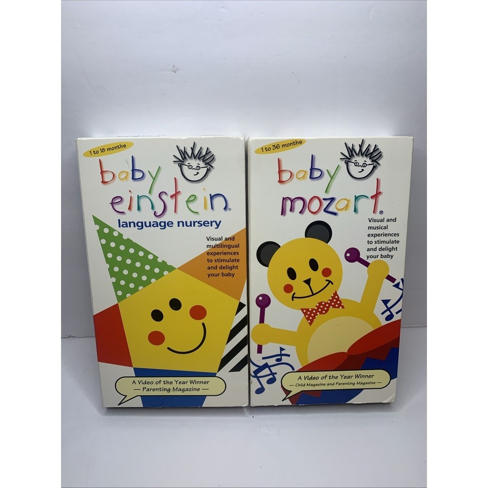 Baby Einstein Language Nursery & Baby Mozart VHS Lot Walt Disney 25968 25969