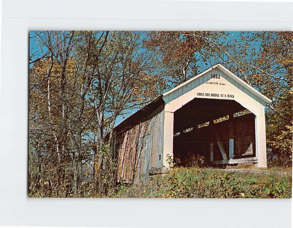 Postcard Sim Smith Covered Bridge Parke County Indiana USA