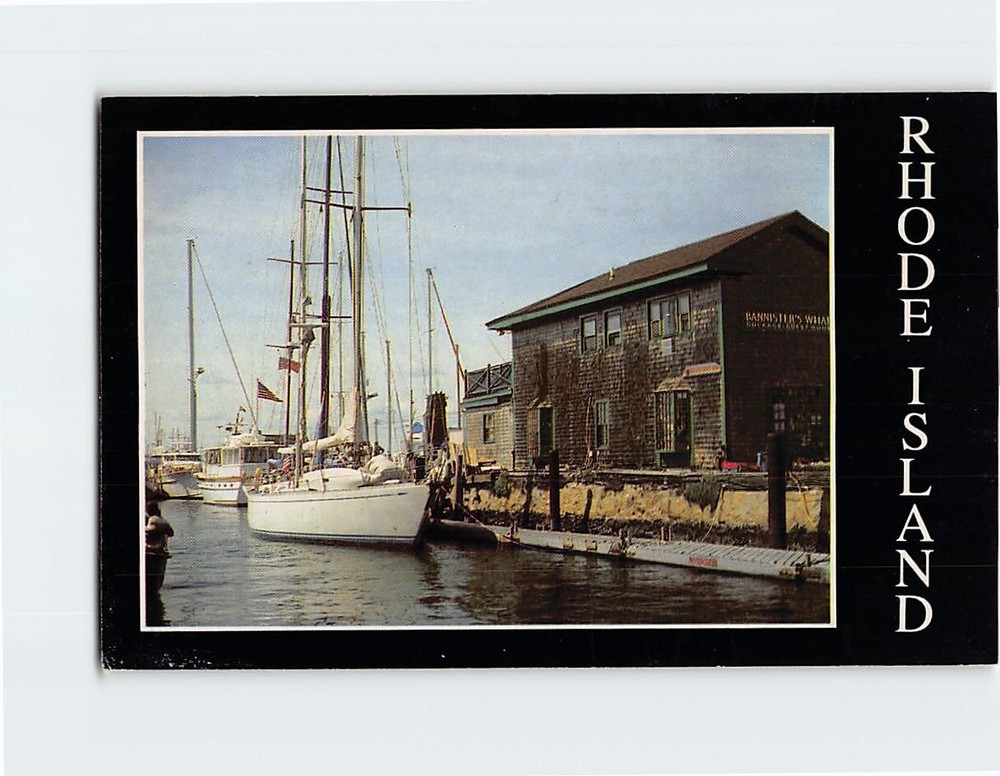 Postcard Harbor Scene The Ocean State Rhode Island USA
