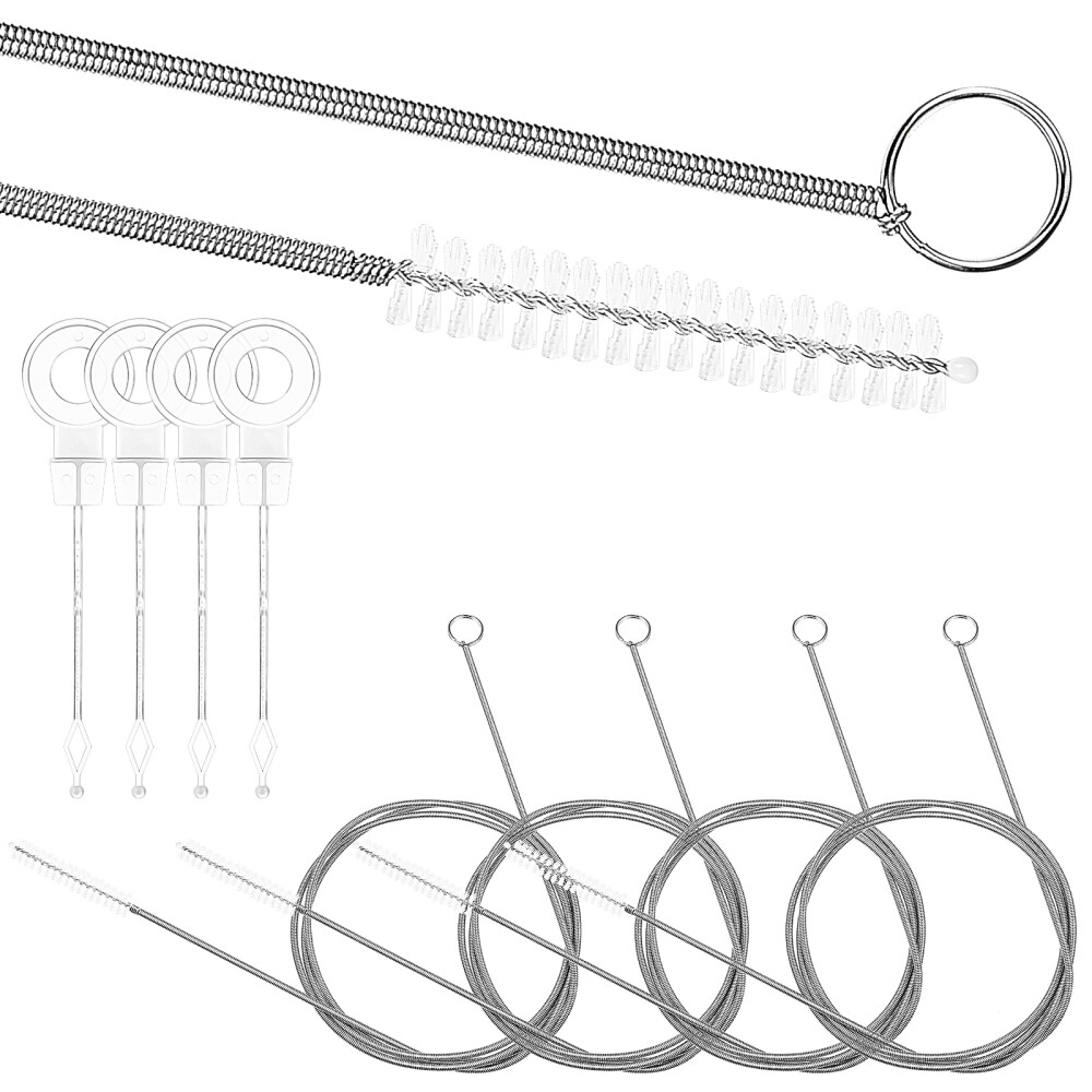 4 Set Clogged Cleaning Brush Plumbing Tools Flexible Tube Strainers