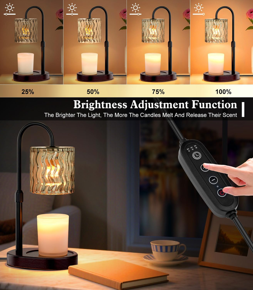 Candle Warmer Lamp Electric Timer Dimmable Candles Warming Lamps Height Scented