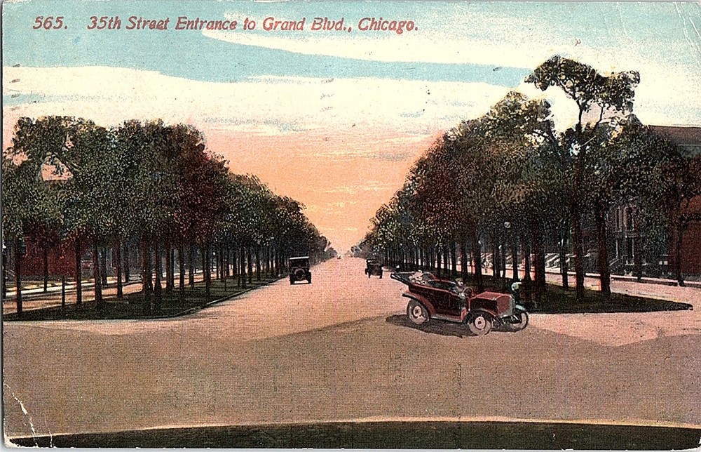 Postcard ROAD SCENE Chicago Illinois IL m/09 AI3604