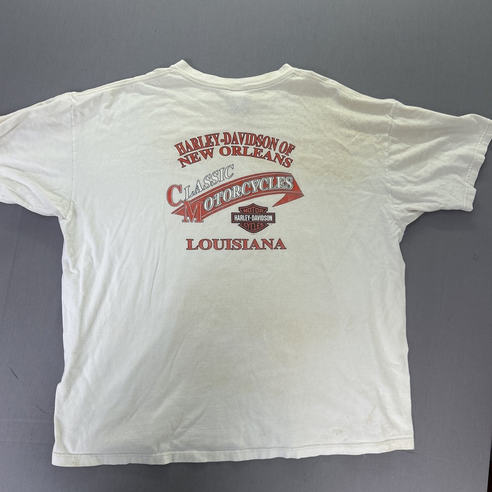 Vintage Harley Davidson Tee T Shirt 3XL New Orleans Louisiana Made In USA Biker