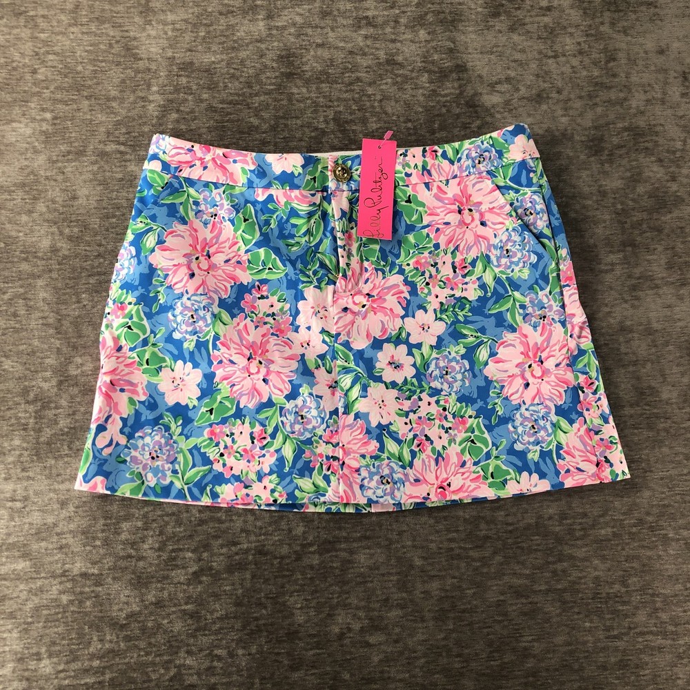 Lilly Pulitzer Colette Knit Skort Spring in Your Step Womens 6 013116 Floral NEW