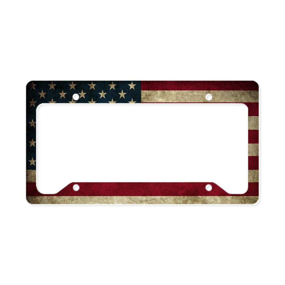 CafePress USA Flag Grunge License Plate Holder License Frame (211534041)