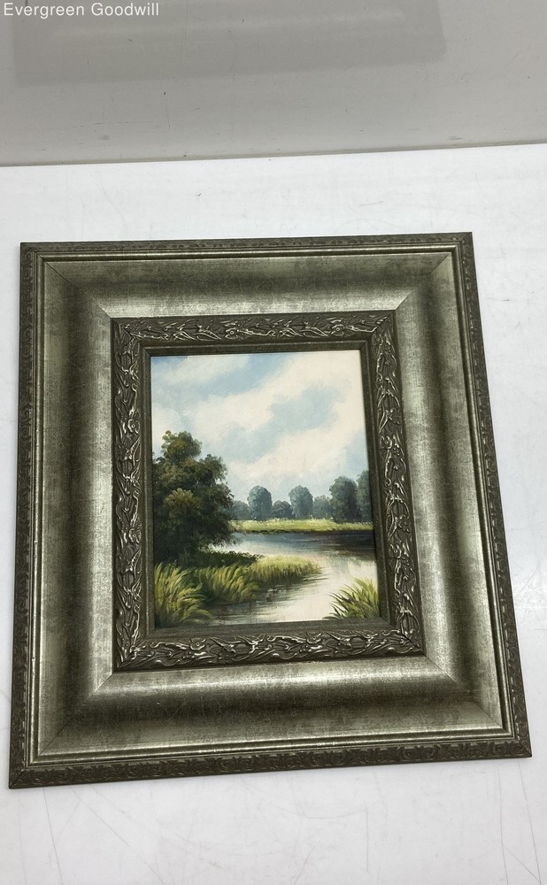 17x19 Inch Framed Oil on Canvas of a Landscape