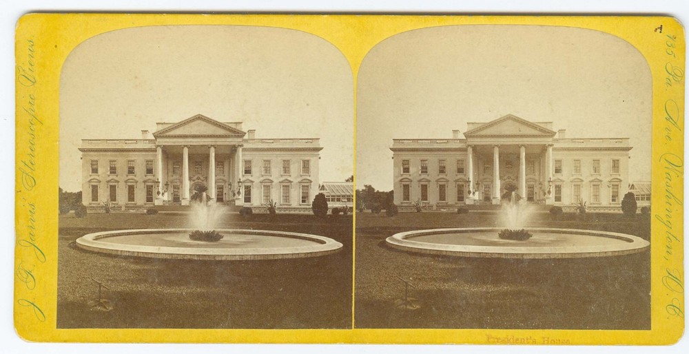G0868~ WASHINGTON DC Stereoview – President’s House – by JF Jarvis c1870s