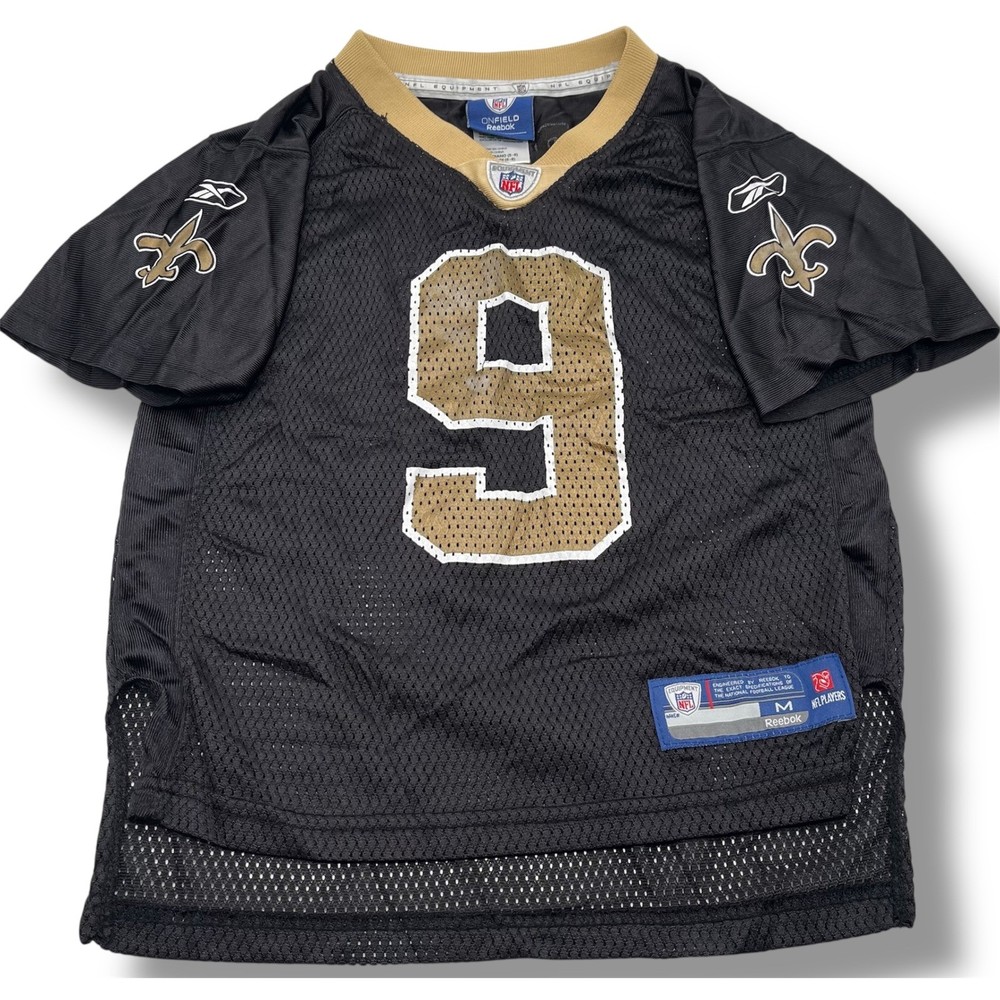 Reebok New Orleans Saints Drew Brees 9 NFL Jersey Black Kids Medium 5-6