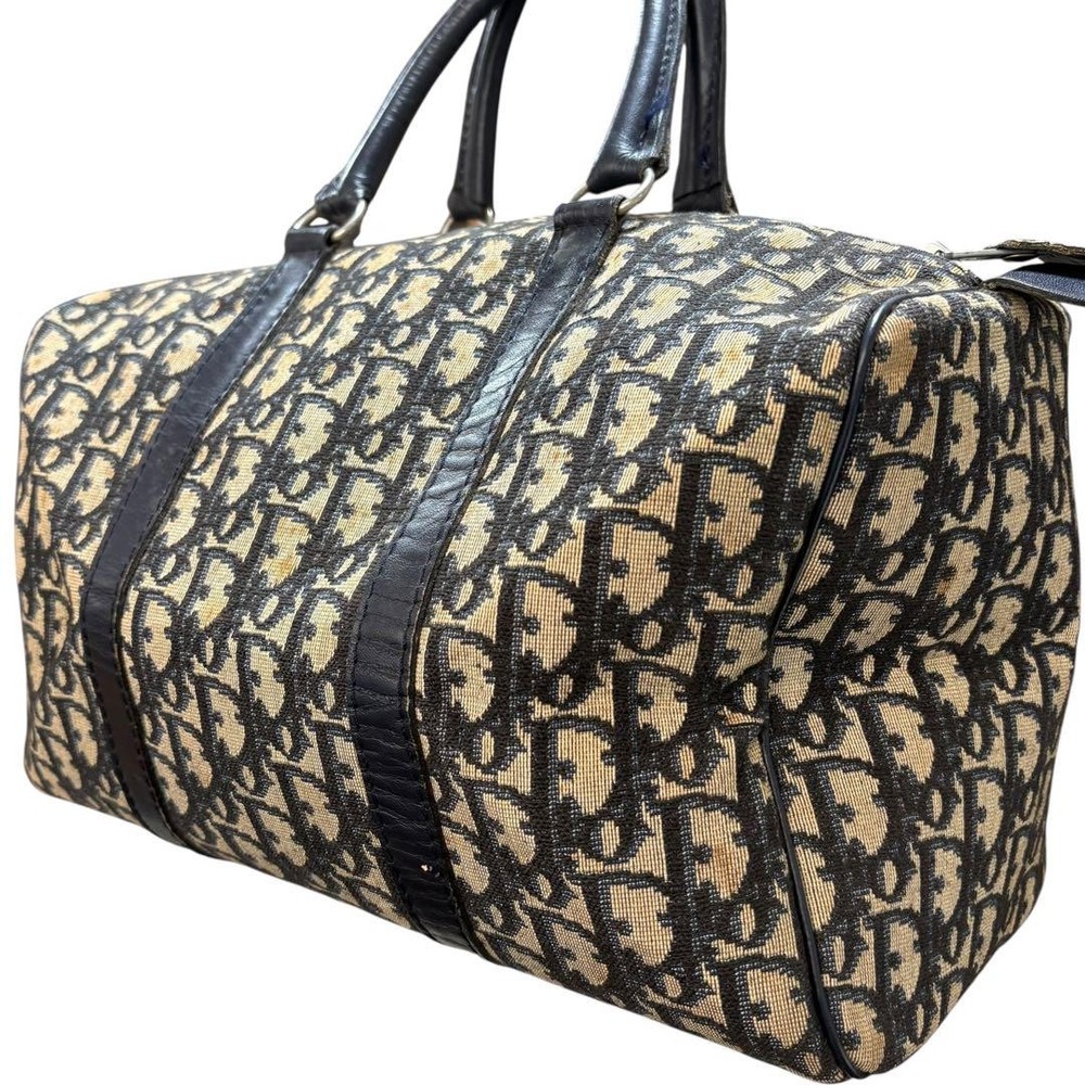 Christian Dior Trotter Mini Boston Bag Logo Pattern Handbag Small