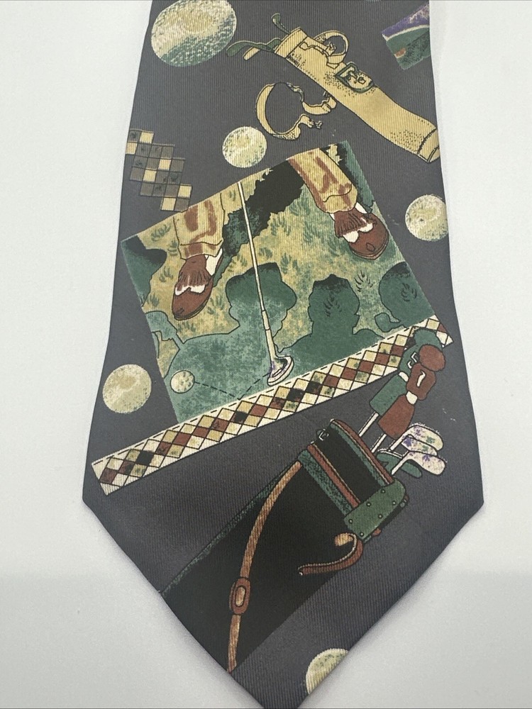 Vintage Expressions Men’s Necktie Golf Theme 63” Long Tie