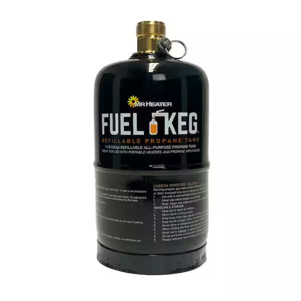 Enerco Group 8098523 16 oz Mr. Heater Fuel Keg Brass & Steel Propane Cylinder...