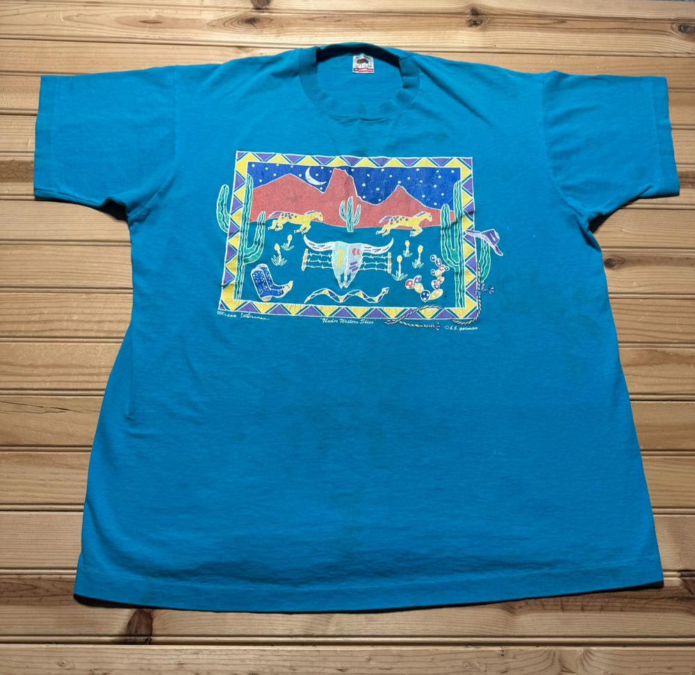 Vintage 90s Under Western Skies Southwestern Desert Souvenir Shirt USA - Size XL