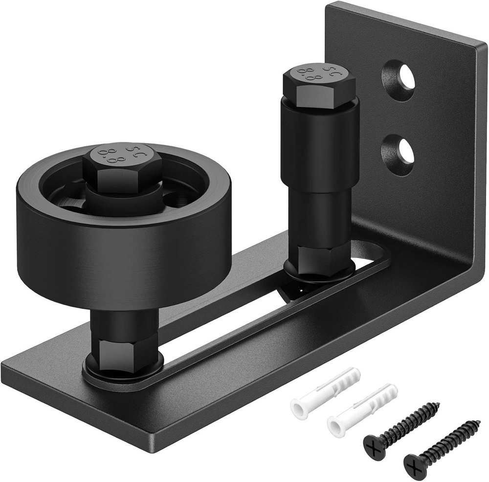 Heavy Duty Sliding Barn Door Floor Guide, Adjustable Roller, Wall Mount System,