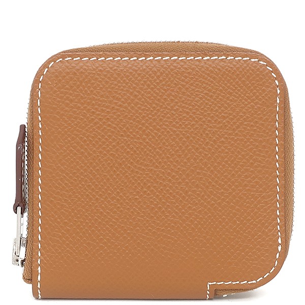 HERMES Coin case Azap Silkin Mini Coin Case Epsom  gold SilverMetal Brown
