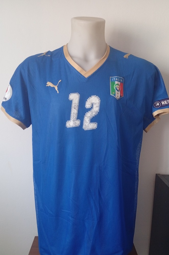 ITALY MATCH WORN SHIRT MARCO BORRIELLO EURO 2008 HOME VERSION