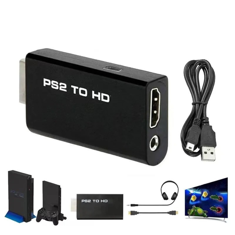 PS2 to HDMI 1080P HD Video Adapter for PlayStation 1 2 3