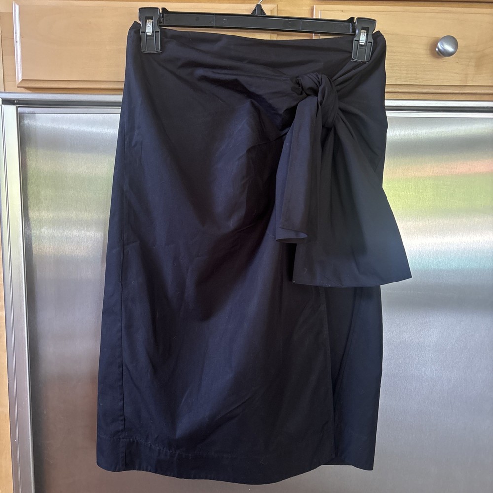 Diane von Furstenberg Black Cotton Wrap Around Skirt Size 8
