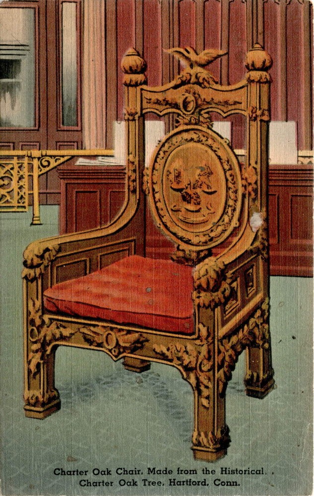 Vintage Postcard of Charter Oak Tree in Hartford Connecticut by H.P. Kopplemann