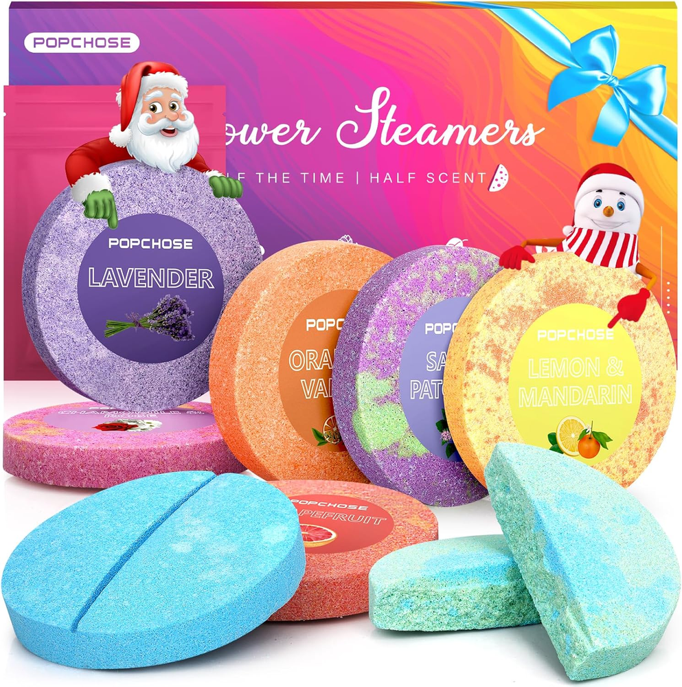 Shower Steamers Aromatherapy 8 Scents- Christmas Stocking Stuffers, Birthday Gif