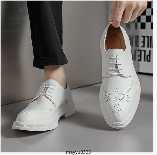Men's Brogue Casual Lace Up Business Formal Wing Tip Round Toe Shoes Oversize