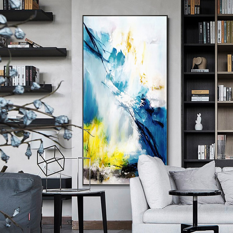 Hand-painted Oil Giant Modern Minimalist Abstract Paintings Restaurant Entrance